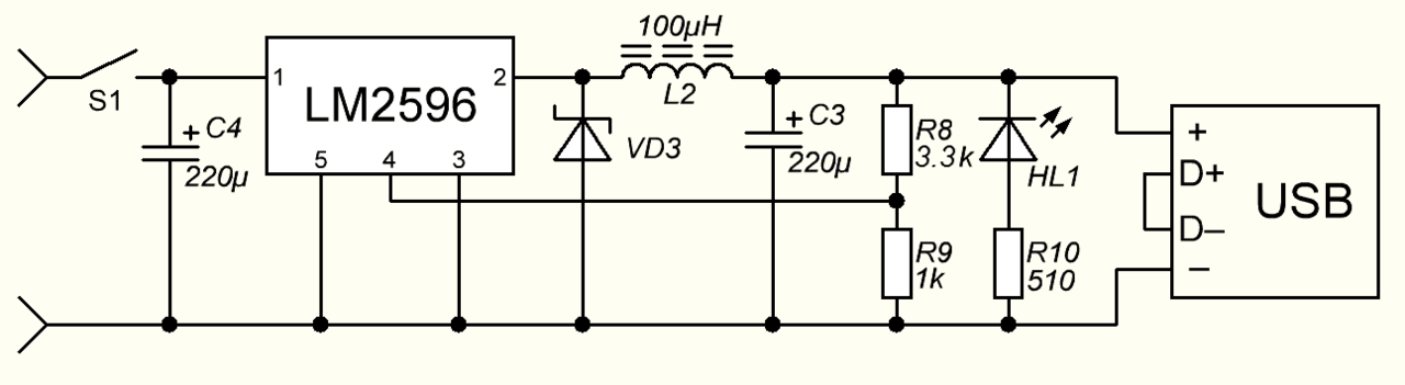 Lm2596t схема включения