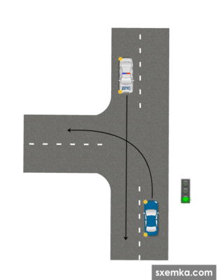 Т образный перекресток. Т образный перекресток поворот налево. Т образный перекресток разворот налево. У образный перекресток поворот налево. Проезд т образного перекрестка с поворотом налево.