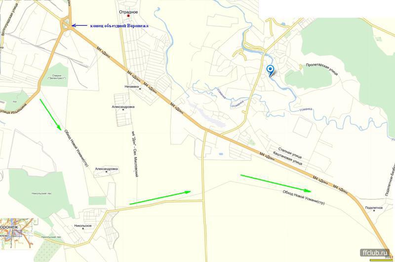 Карта обхода аксая на трассе м 4 дон