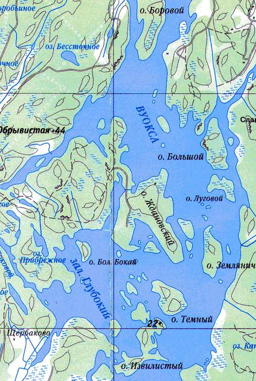 Карта глубин озера вуокса подробная