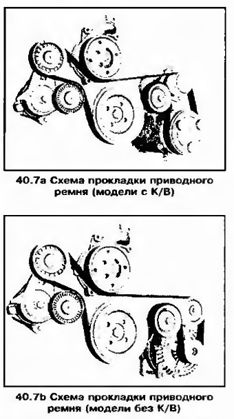 Схема ремня генератора 4216 с компрессором