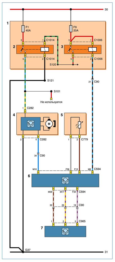 Схема управления вентилятором форд фокус 2