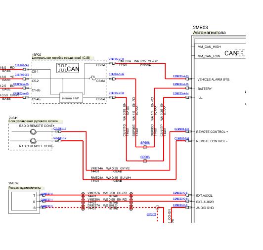 Ford focus 2 can шина схема