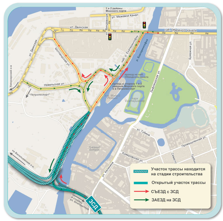 Карта восточного скоростного диаметра в санкт петербурге